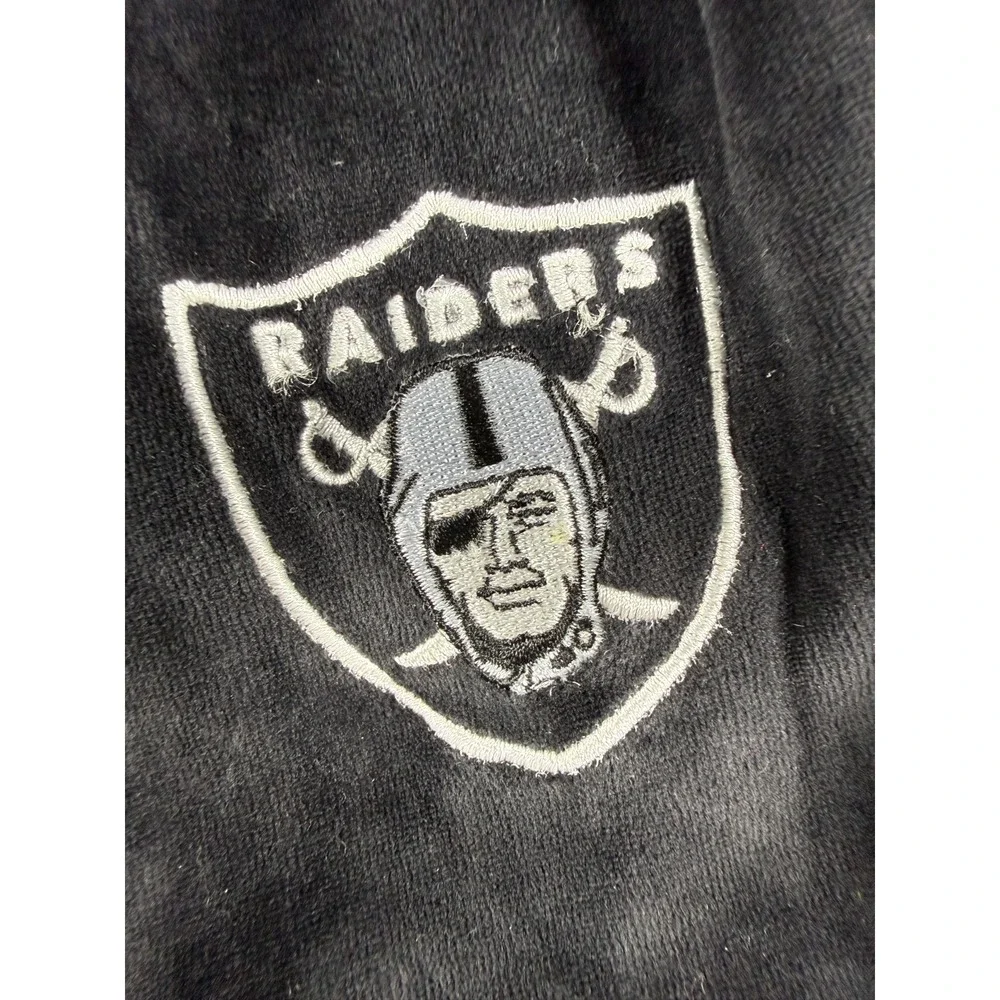 Vintage NEW Raiders Velour Sweatsuit Tracksuit Black Velvet Set Mens XL NFL